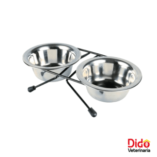 COMEDERO DOBLE ALUMINIO