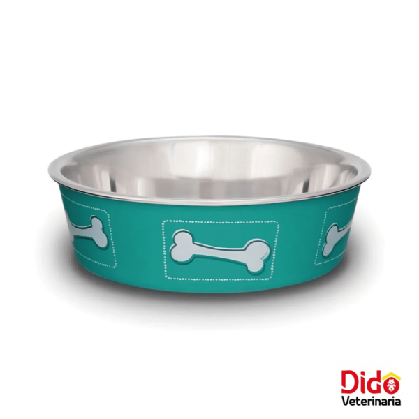 COMEDERO ACERO COASTAL HUESO AGUAMARINA