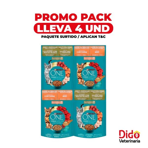 ONE POUCH CAT PACK 4 UNIDADES