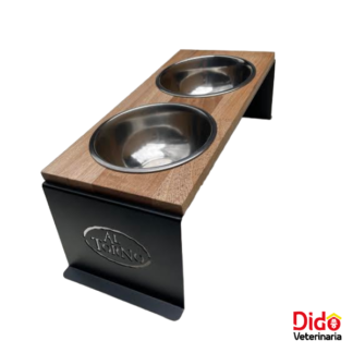 COMEDERO DOBLE ROBLE Y HIERRO ALTORNO